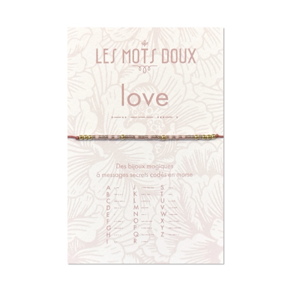 [LMD-BR-PAS-0013] Bracelet Pastel Love Rose Pâle Irisé & Doré - Les Mots Doux