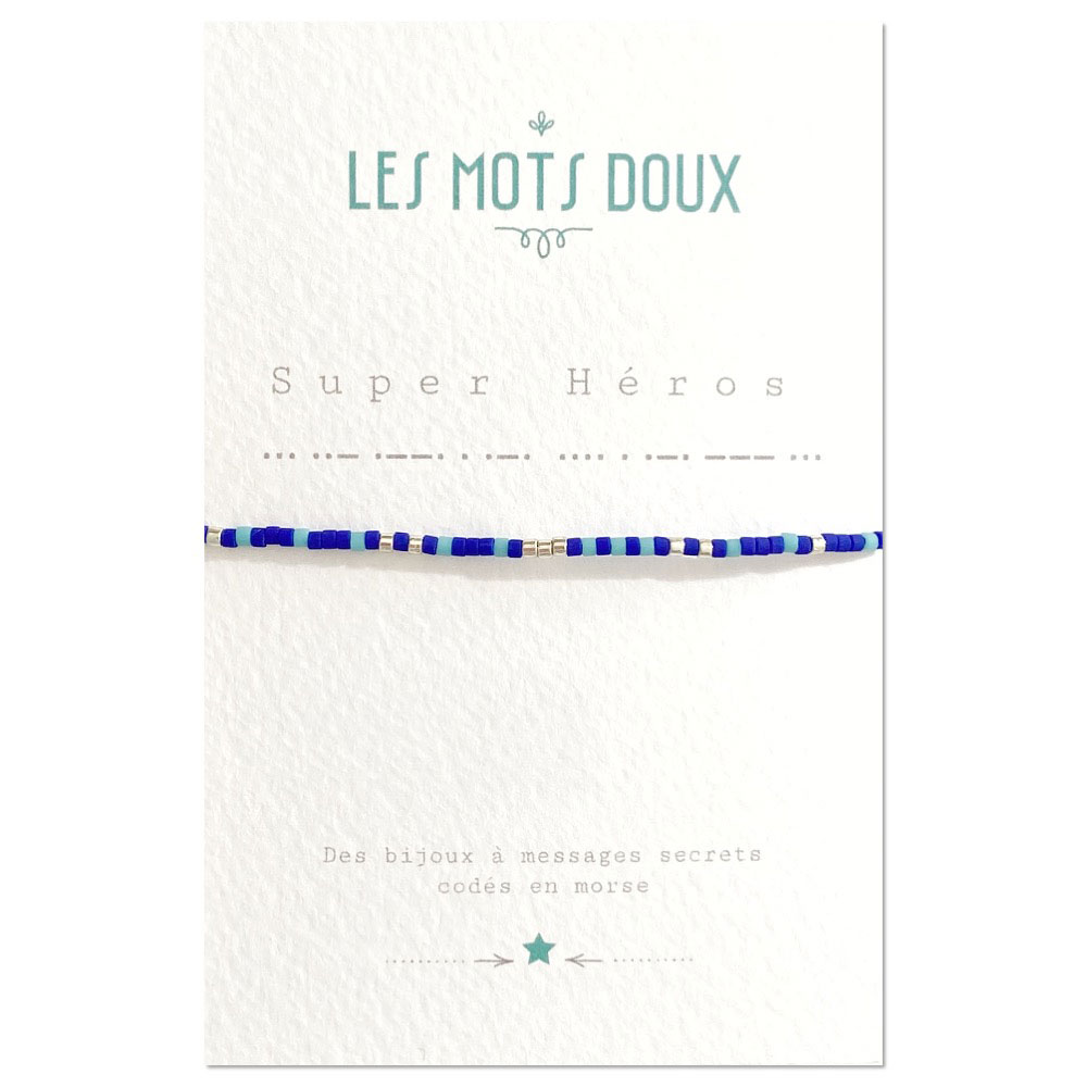[LMD-BR-ENF-0006] Bracelet Enfant Super Hero Vert Prairie & Argenté - Les Mots Doux