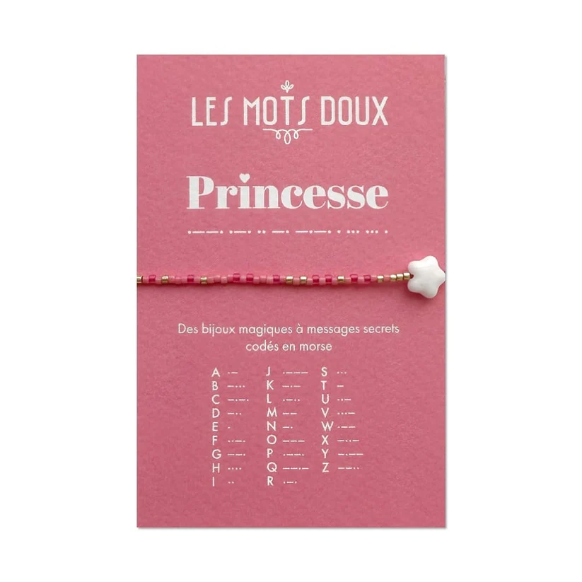 [LMD-BR-ENF-0001] Bracelet Enfant Princesse Rose Irisé & Doré - Les Mots Doux