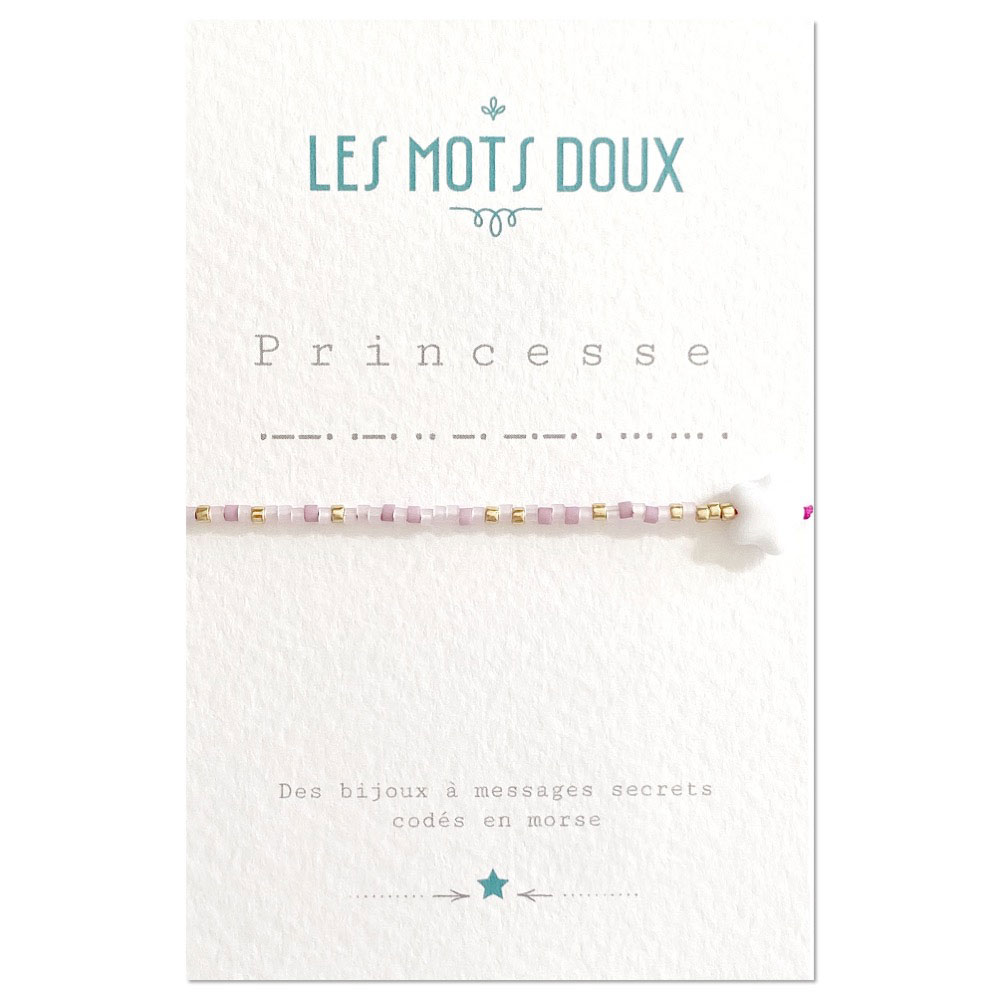 [LMD-BR-ENF-0001] Bracelet Enfant Princesse Rose Irisé & Doré