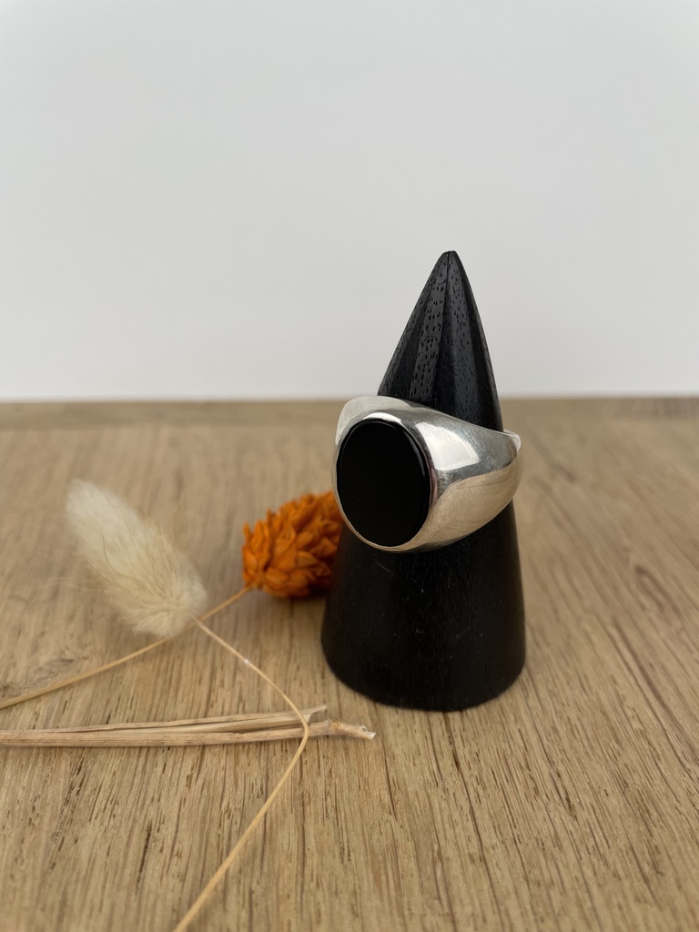 [BAAR-0927-1-13,1-65] Bague Argent 925 & Onyx [0927]