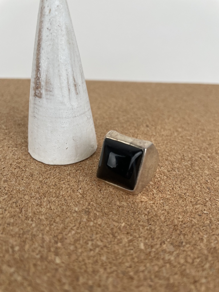 [BAAR-0953-1-10,5-53] Bague Argent 925 & Onyx [0953]