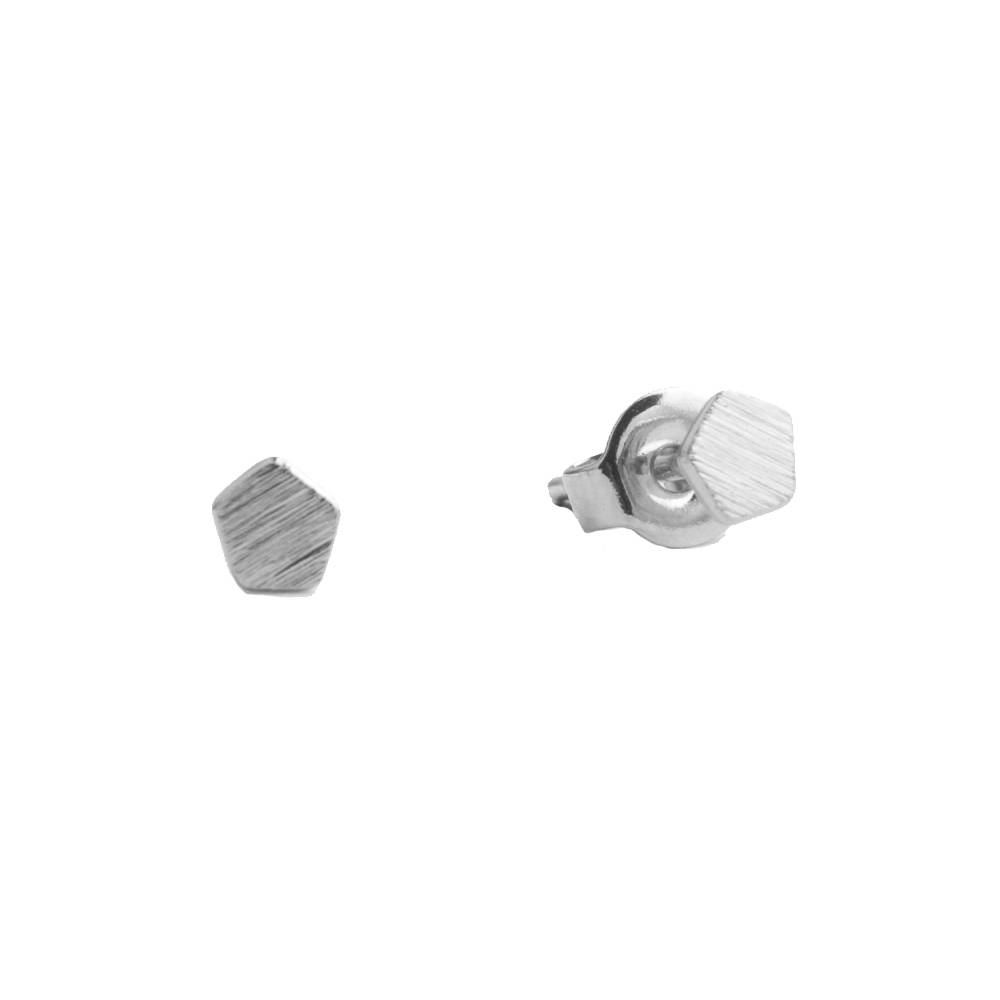 [ATLITW-PTE-PTG-S] Boucles d'Oreilles Petite Earrings Pentagon Silver - All The Luck In The World
