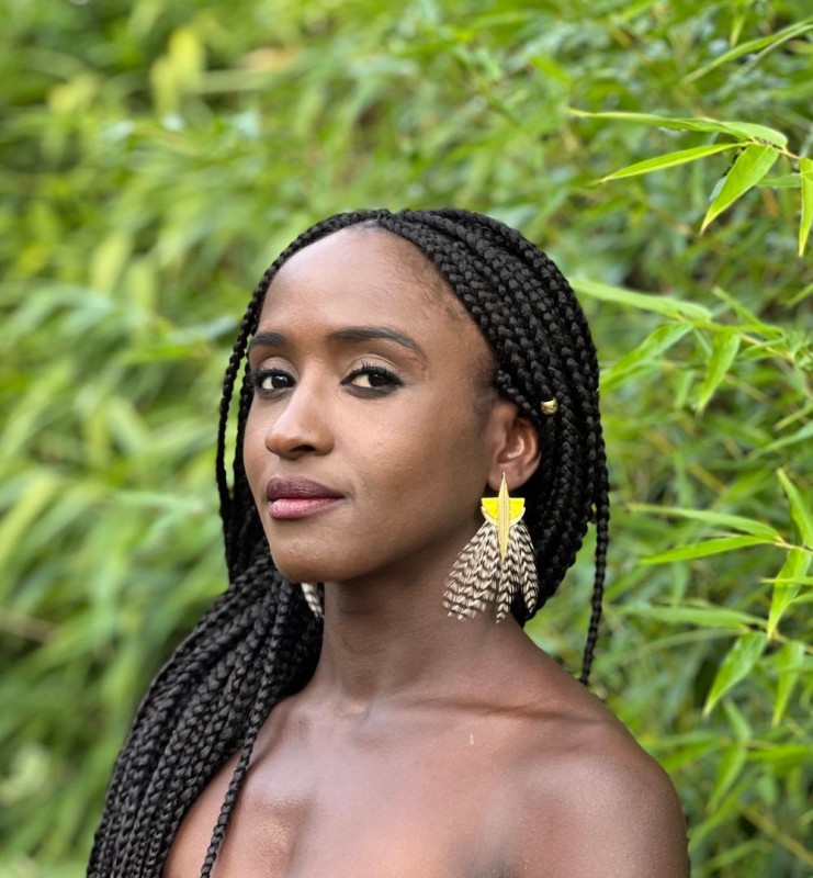 [LADYA-LYRJ] Boucles d'Oreilles Lyre Jaune - Lady Amherst