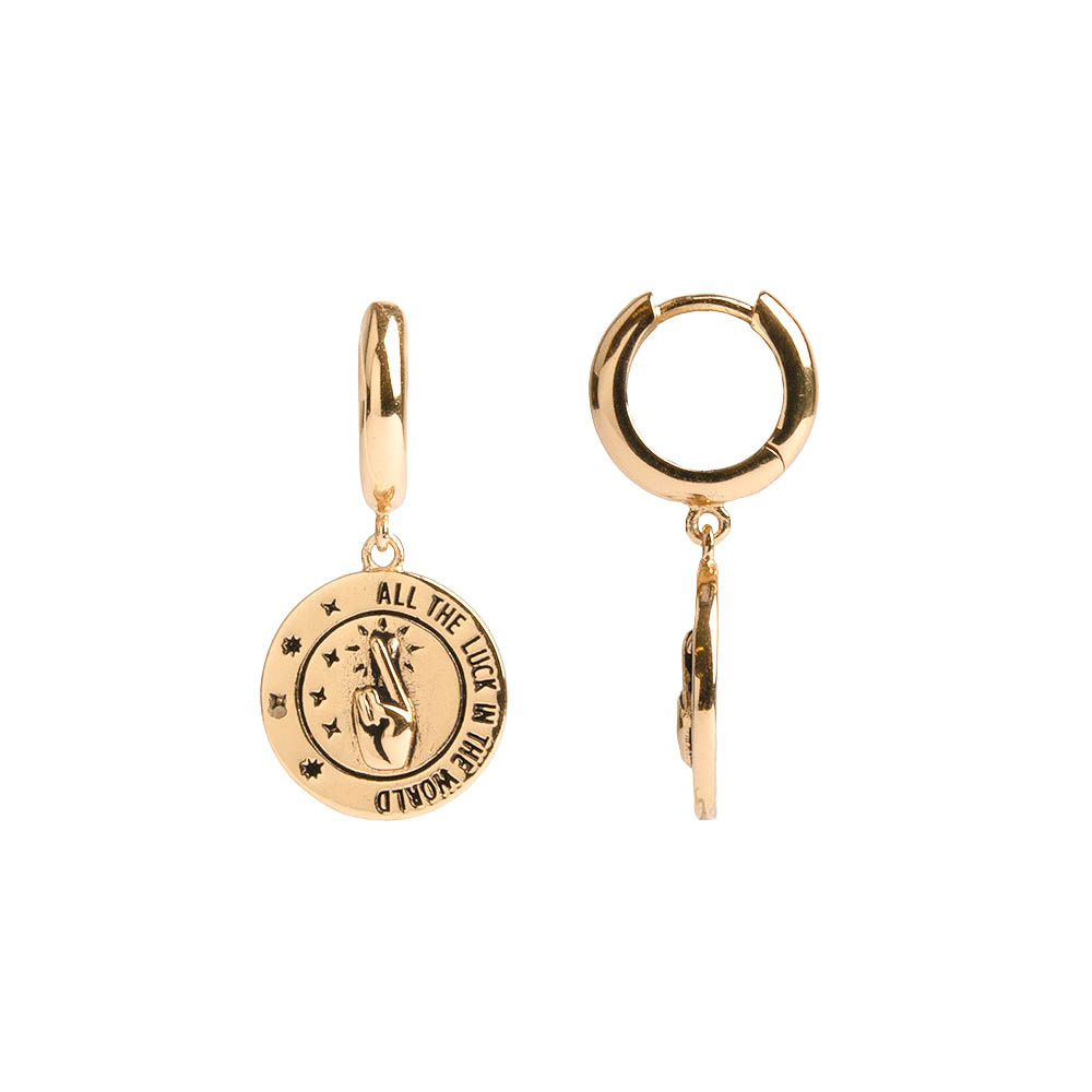 [ATLITW-CME-ALC-G] Boucles d'Oreilles Charm Earrings All the Luck Circle Gold 