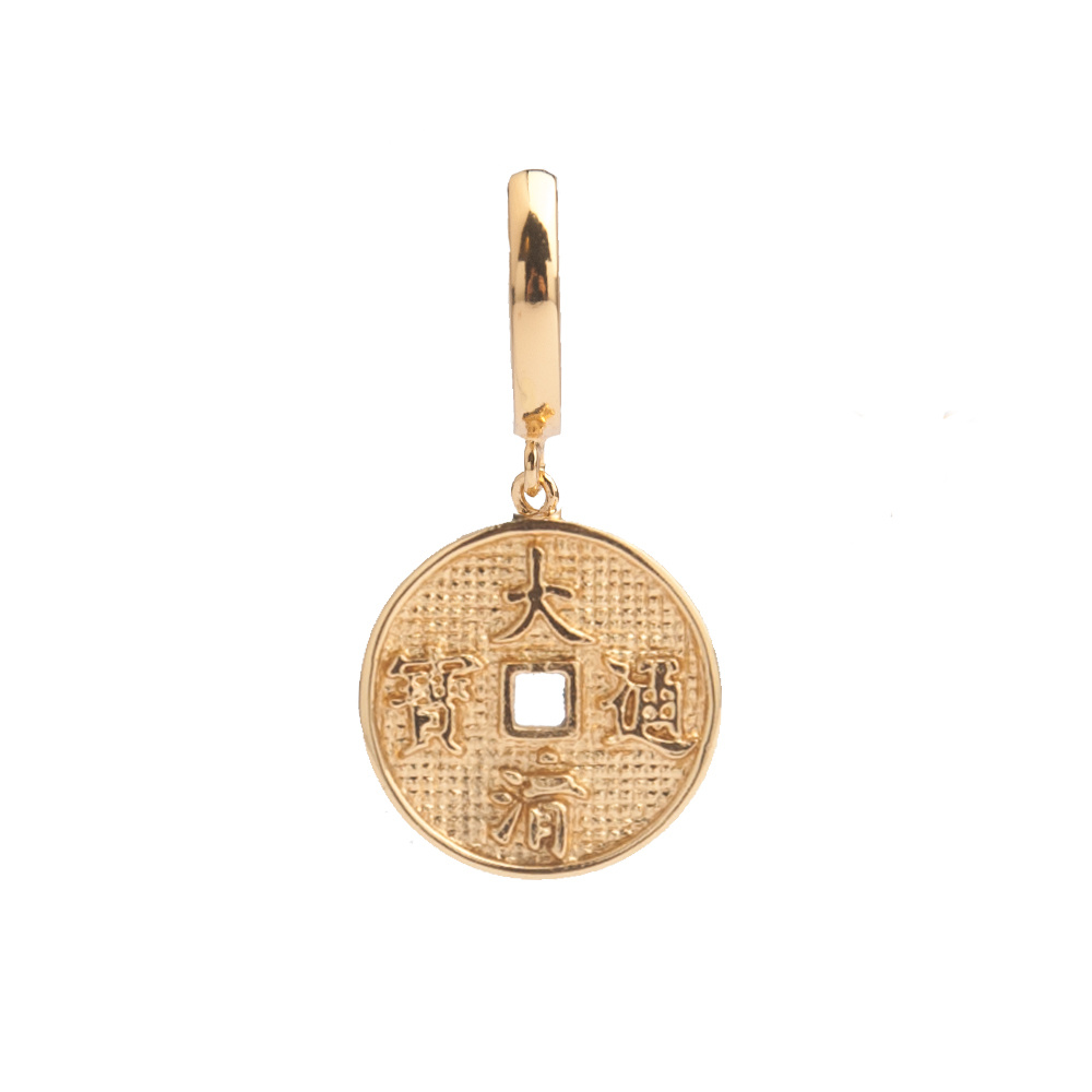 [ATLITW-EAE-LCN-G] Boucles d'Oreilles East Earrings Lucky Coin Gold 