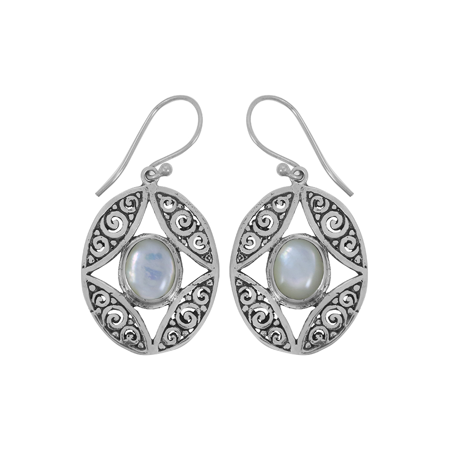 [BOAR-0499-1-7,1-2,1] Boucles d'Oreilles Argent 925 & Perle de Culture [0499]