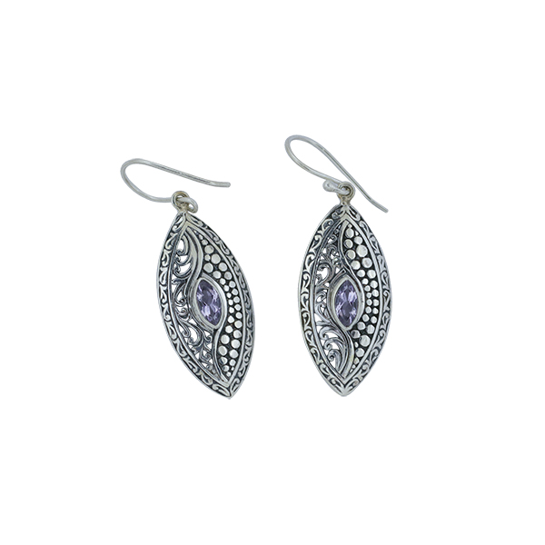 [BOAR-0644-1-5,8-4,6] Boucles d'Oreilles Argent 925 & Améthyste [0644]