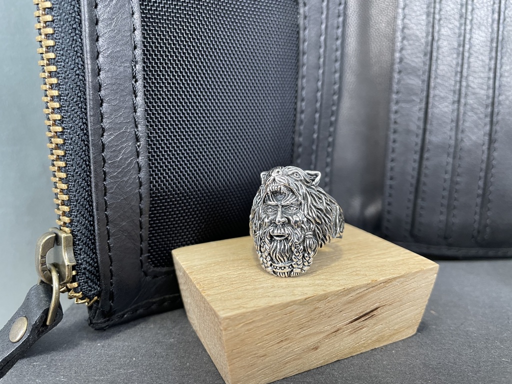 [BAAR-1179-0-11,1-67] Bague Homme Loup Argent 925 [1179]