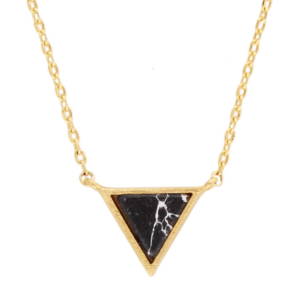 [ATLITW-GXN-TRC-BLK] Collier Galaxy Necklace Triangle C Black Howlite 