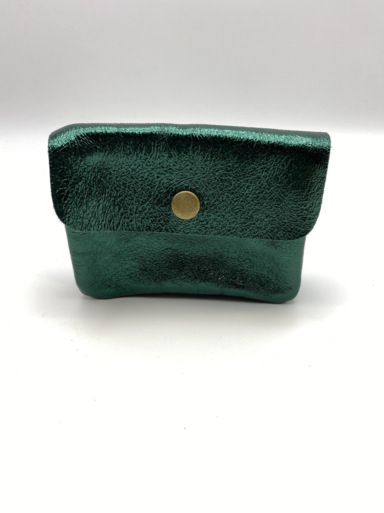 [CRAZY-2554-GREEN] Portefeuille Cuir métalisé Vert - Crazy Lou