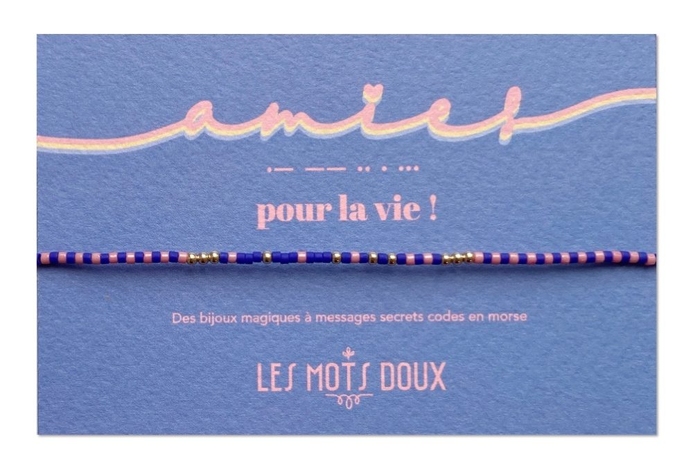 [LMD-BR-SUM-0016] Bracelet Amie Cobalt Rose & Doré
