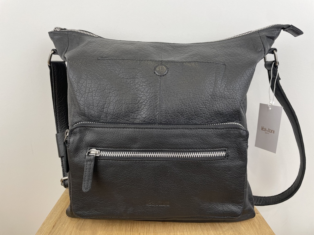 [LEA-0109-MILA] Sac Sceau Léa En Cuir Buffle Noir