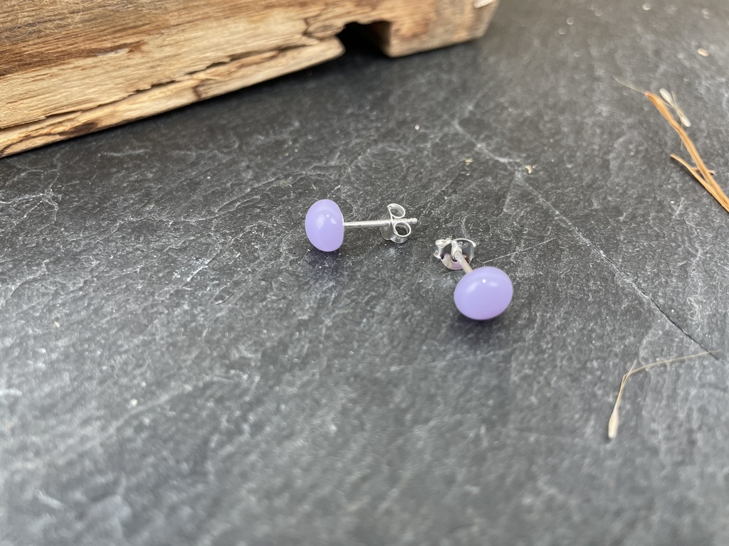 [Beira-0090-C-LILA] Puces d'Oreilles en Verre Lila [0031]