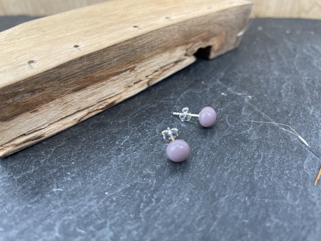 [Beira-0090-C-GRIS] Puces d'Oreilles en Verre Gris [0032]
