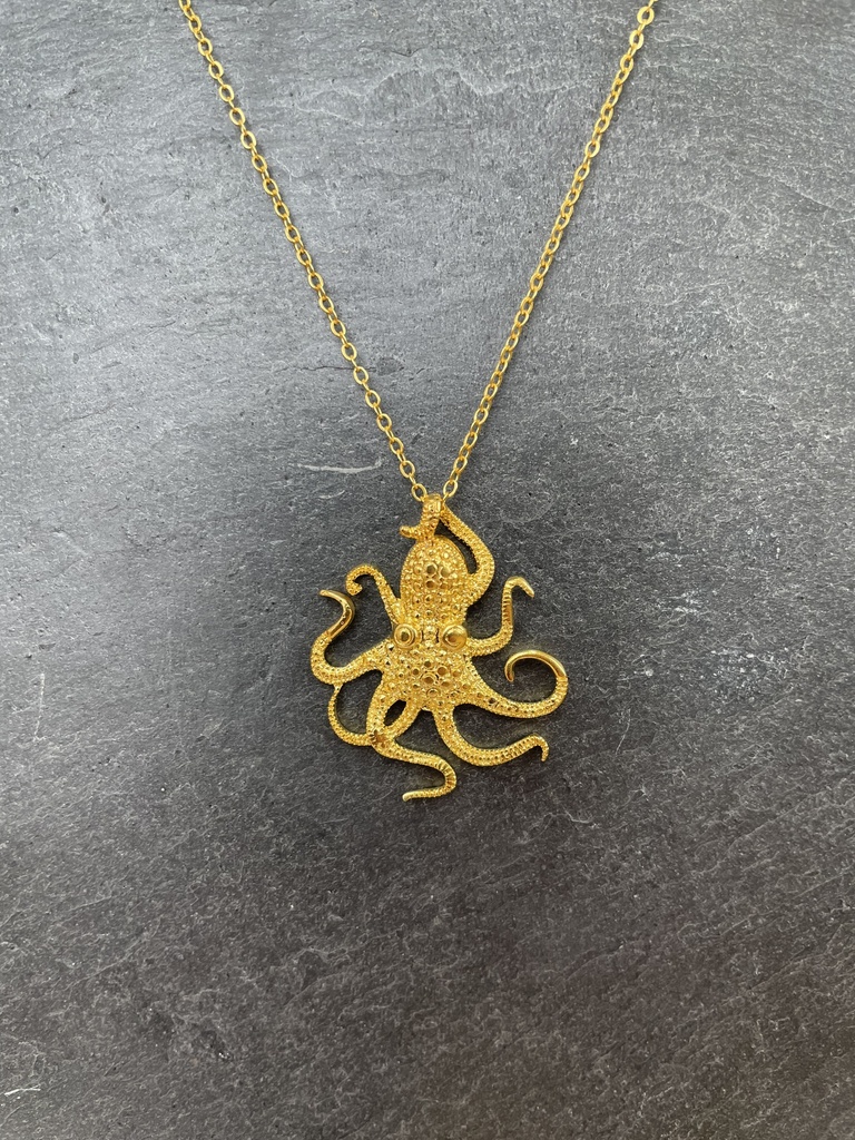 [TCS-IFN308] Collier Court Octopus Plaqué Or