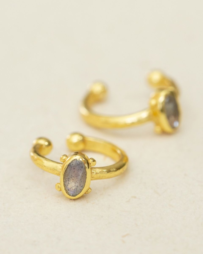 [MUJA-10125-GB-2] Earcuff Mar Argent Plaqué Or & Labradorite [0214]