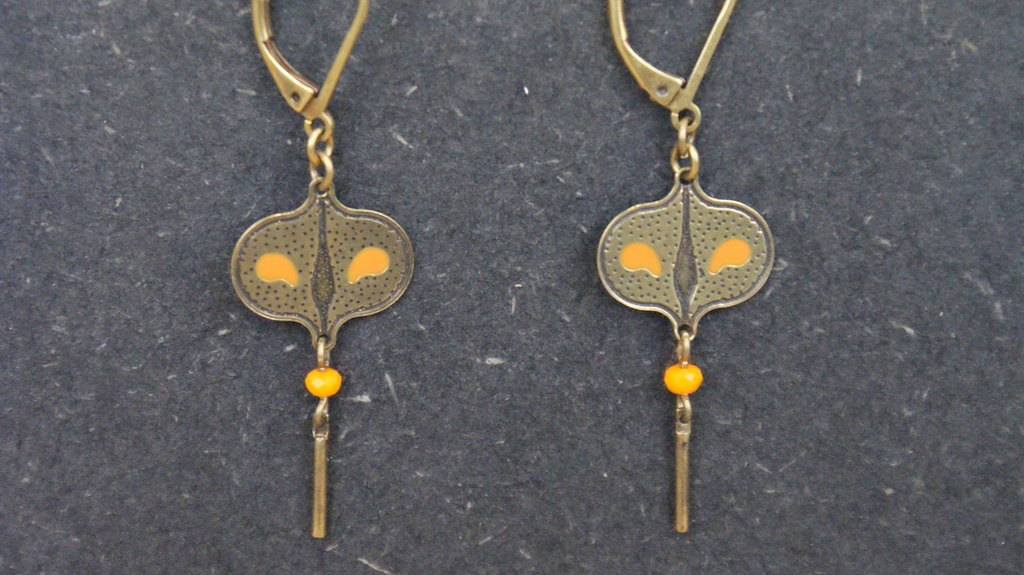 [BLAISE-P.03.4.2-ORANGE] Boucles d'oreilles Orange 'Petite Pomme'