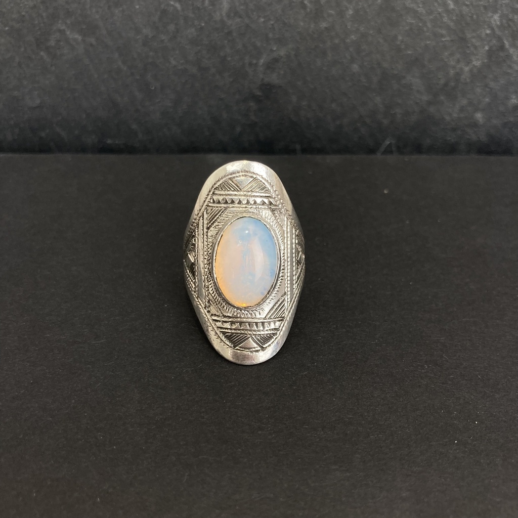 [BAAR-1464-60] Bague Touareg Argent 925 & Pierre de lune [1464]