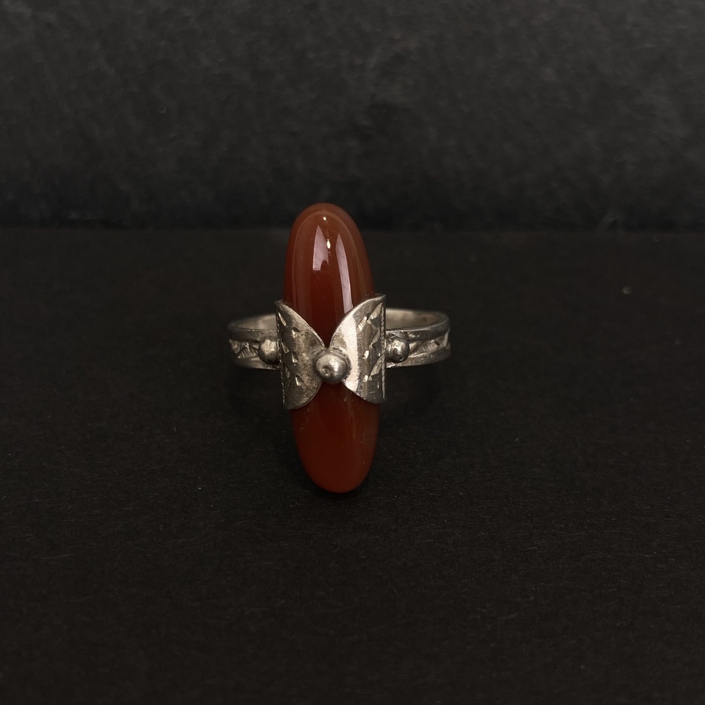 [BAAR-1469-57] Bague Touareg Argent 925 & Cornaline [1469]