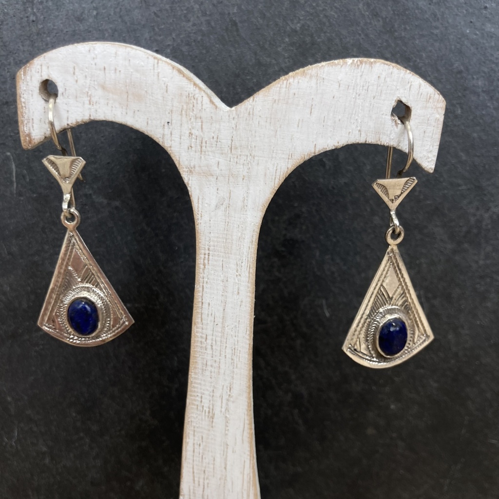 [BOAR-0765] Boucles d'oreilles Touareg Argent 925 & Lapis Lazuli [0765]