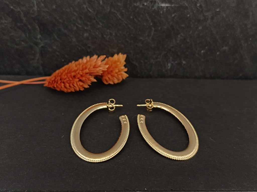 [SHA-RICR55] Petites Boucles d'oreilles créoles dorées