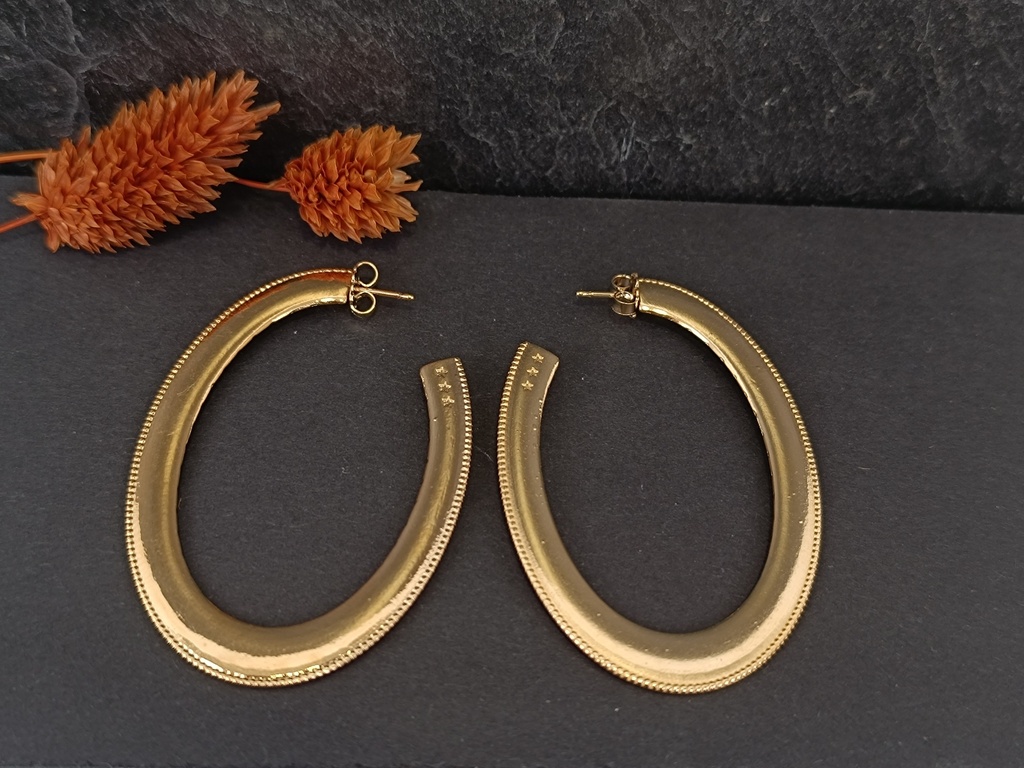 [SHA-RICR56] Moyennes Boucles d'oreilles créoles dorées - Shabada