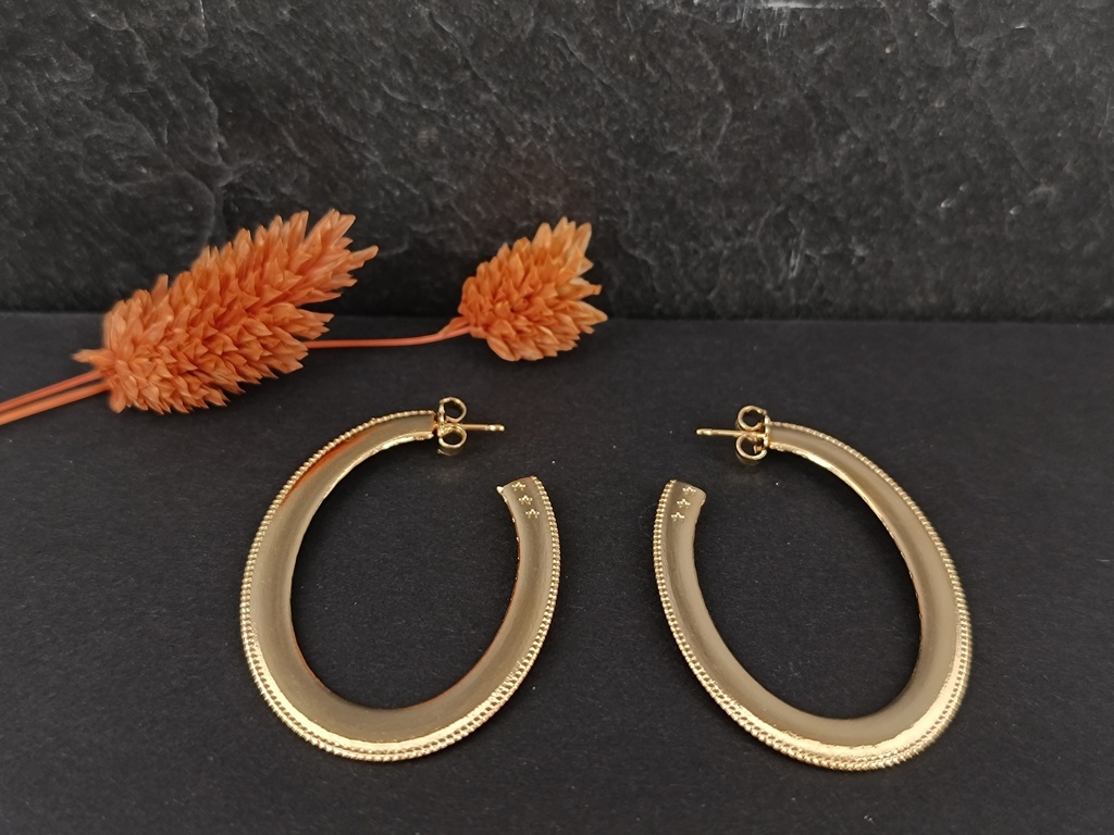 [SHA-RICR57] Grandes Boucles d'oreilles créoles dorées