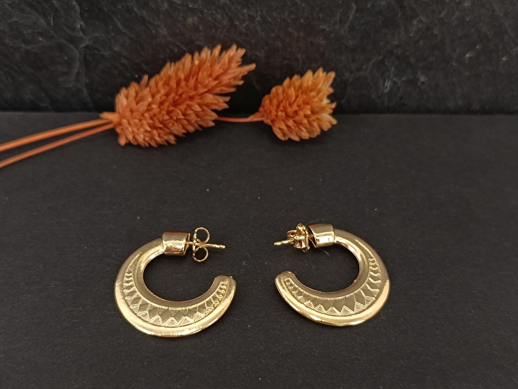 [SHA-RICR02] Boucles d'oreilles créoles dorées - Shabada