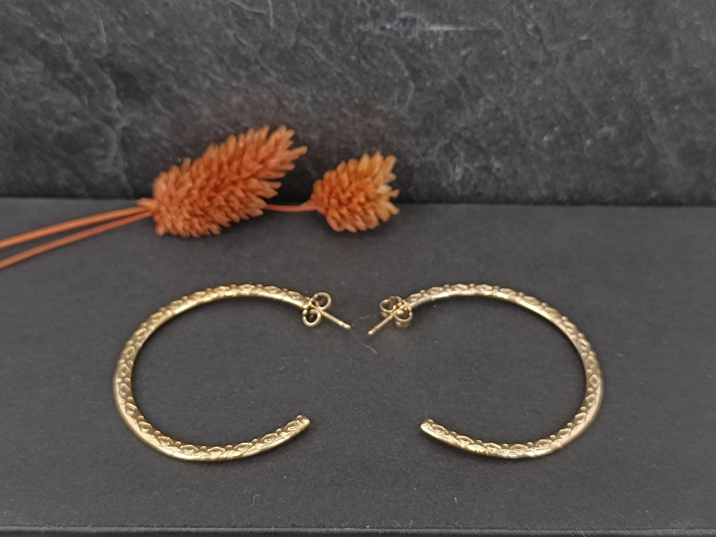 [SHA-RICR42] Boucles d'oreilles créoles dorées