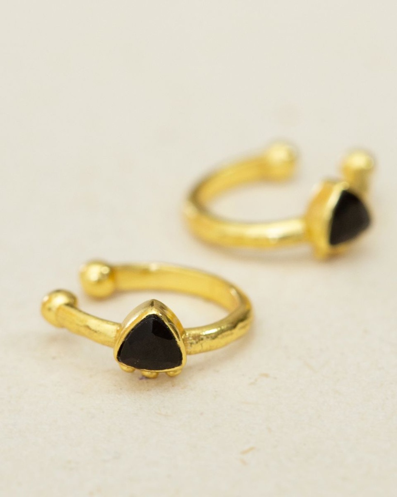 [MUJA-10128-GB-21] Earcuff Mar & Onyx Noire [0230]