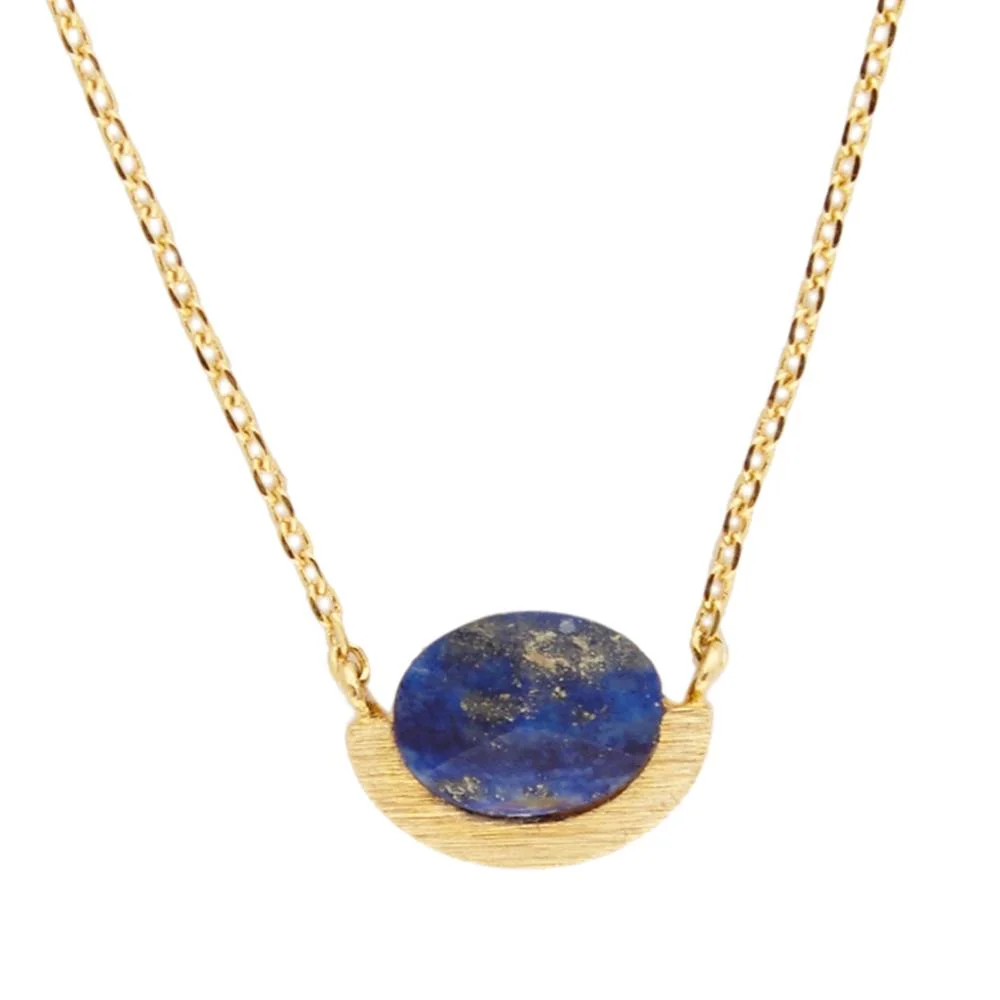 [ATLITW-GXN-MNA-BLU] Collier 'Galaxy' Moon A Bleu plaqué or