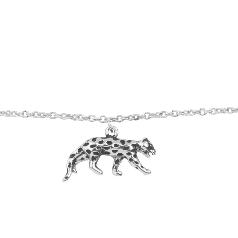 [ATLITW-SVB-LPD-S] Bracelet 'Souvenir' Leopard plaqué argent