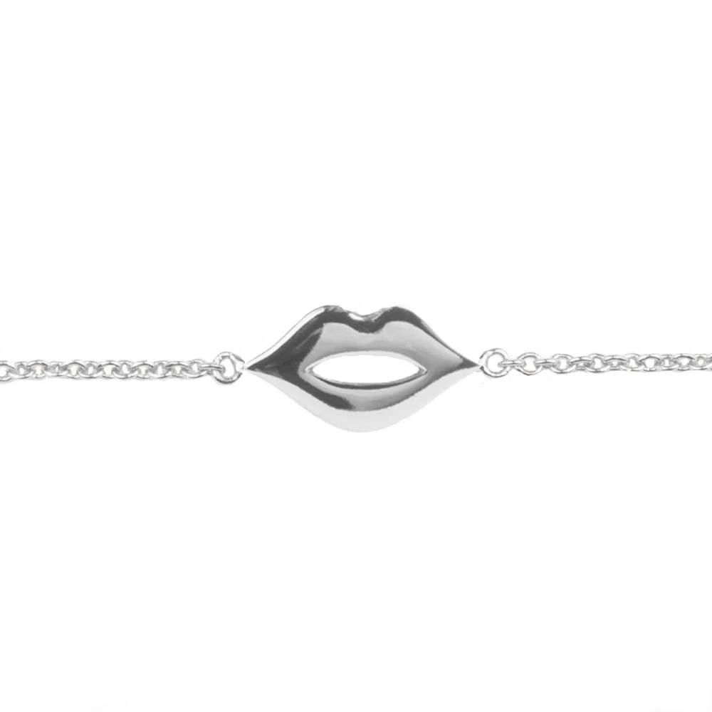 [ATLITW-SVB-LPS-S] Bracelet 'Souvenir' Lips plaqué argent