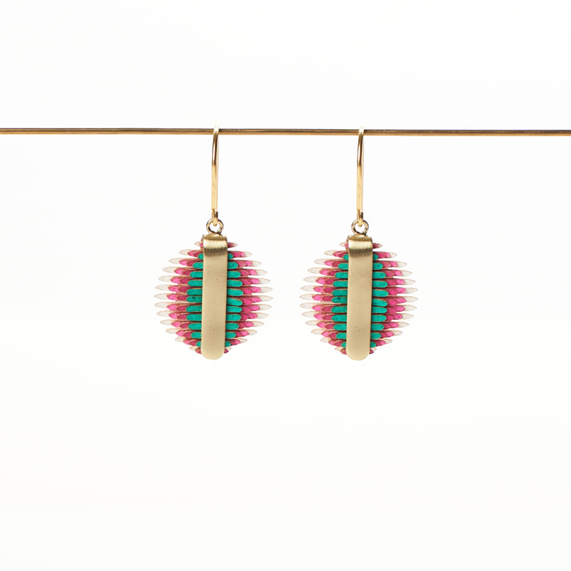 [PACA-VER-PD003-MULT] Boucles d'Oreilles Multicolores 'Vera Mini Oval' - Paca Peca