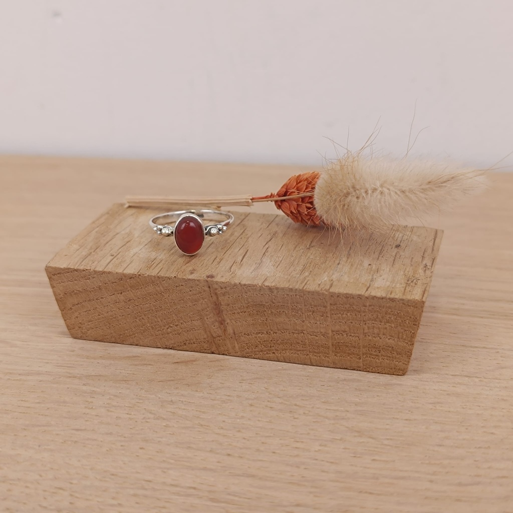 [BAAR-1489-55] Bague Argent 925 & Cornaline [1489]