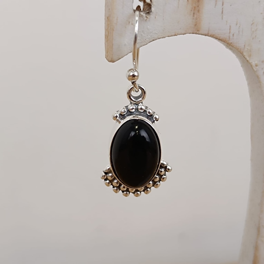 [BOAR-0867] Boucles d'Oreilles Argent 925 & Onyx [0867]