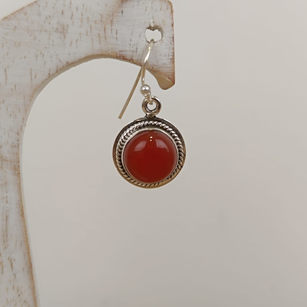 [BOAR-0873] Boucles d'Oreilles Argent 925 & Cornaline [0873]