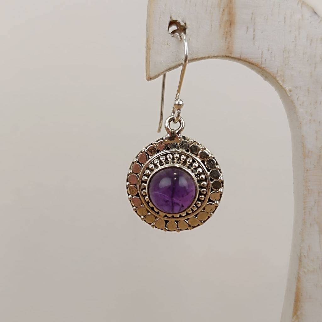 [BOAR-0887] Boucles d'Oreilles Argent 925 & Améthyste [0887]