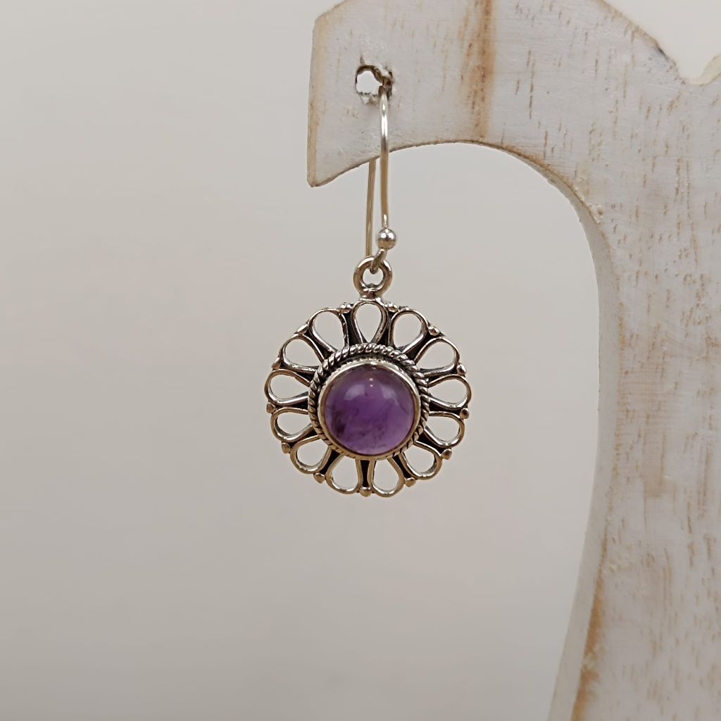[BOAR-0888] Boucles d'Oreilles Argent 925 & Améthyste [0888]