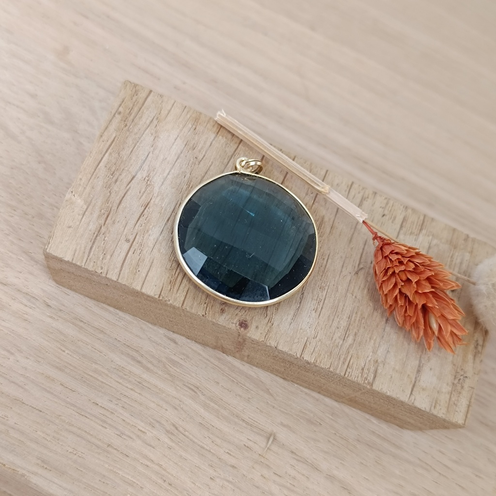 [PEDO-0034] Pendentif Argent 925 Plaqué Or & Labradorite [0034]