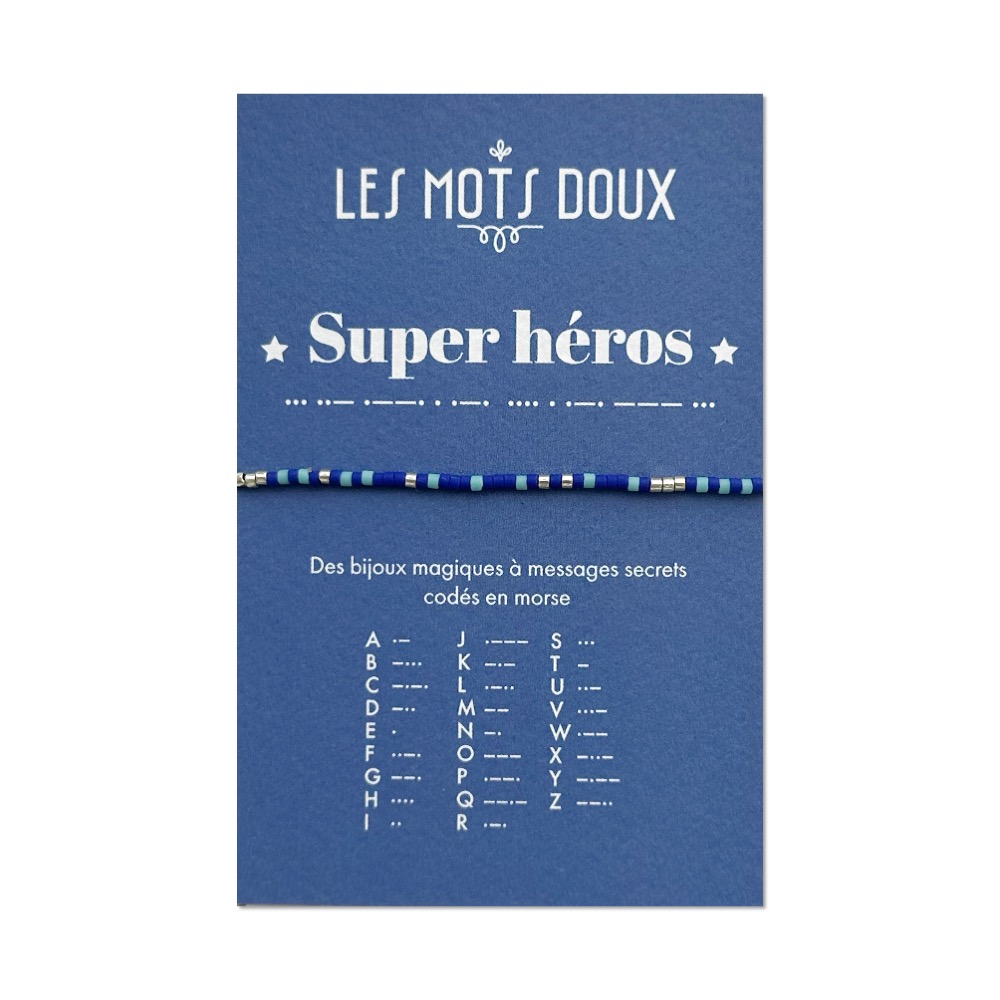 [LMD-BR-ENF-0005] Bracelet Enfant 'Super Hero' Cobalt Argenté