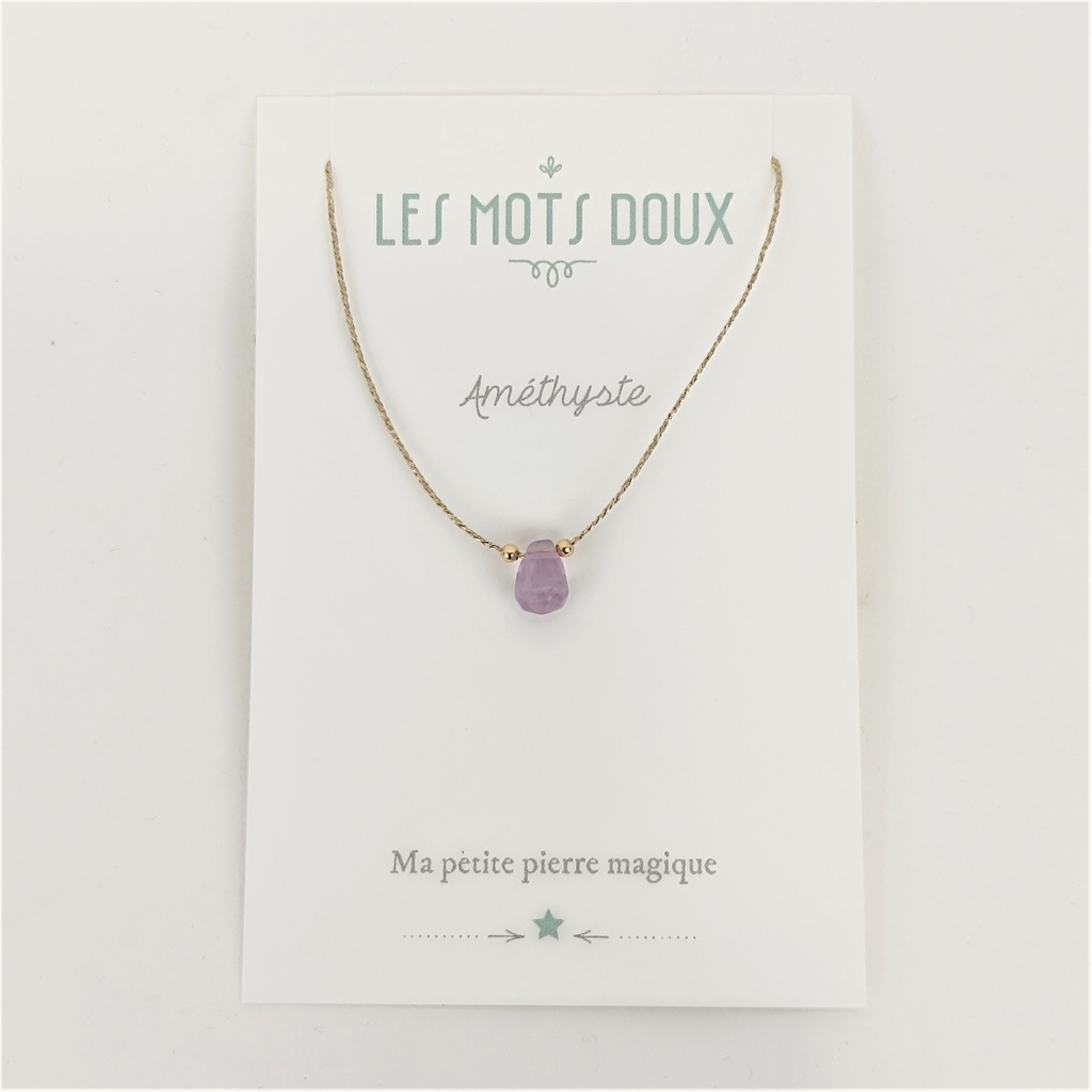 [LMD-CO-PIE-0003] Collier Doré & Améthyste