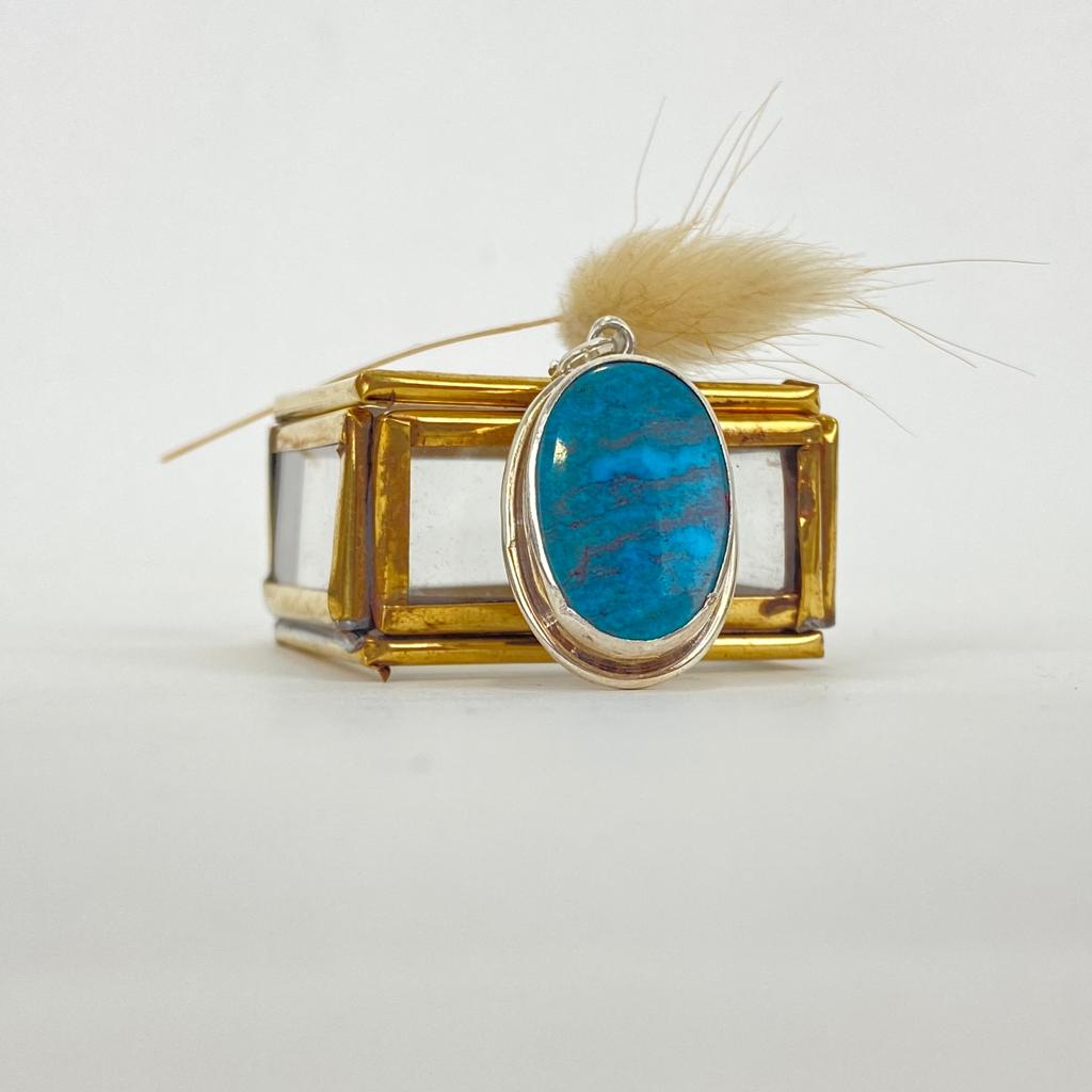 [PEAR-0419] Pendentif Argent 925 & Turquoise [0419]