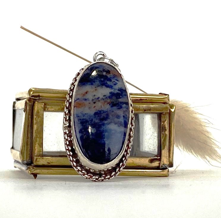 [PEAR-0426] Pendentif Argent 925 & Sodalite [0426]
