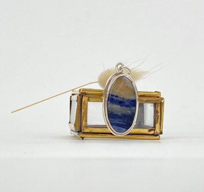 [PEAR-0428] Pendentif Argent 925 & Sodalite [0428]