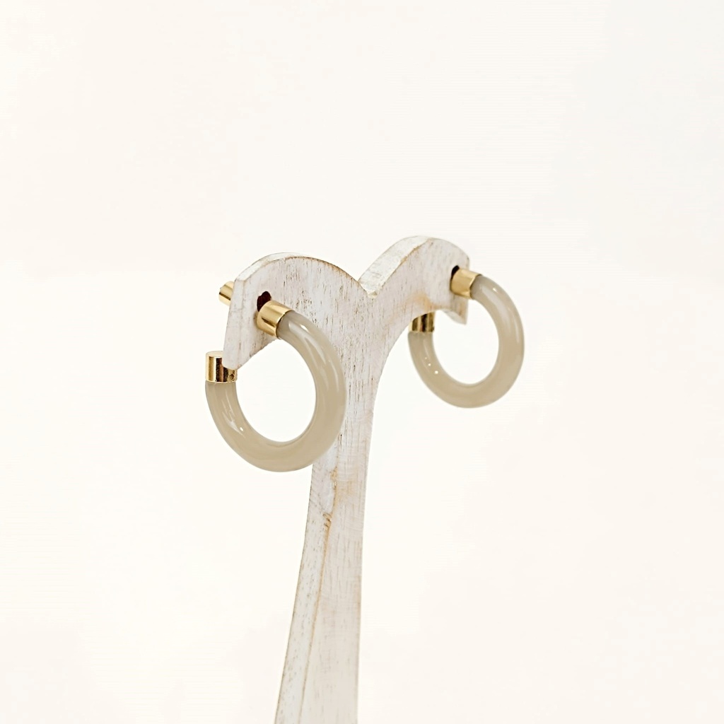 [BML-2366-15] Boucles d'oreilles grises 'Elle'