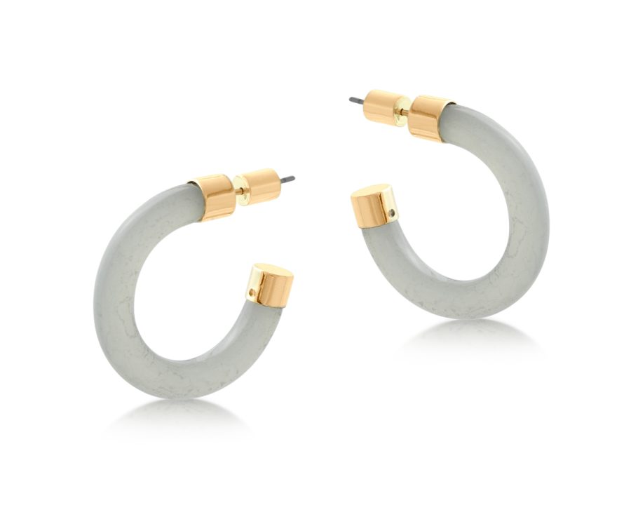 [BML-2365-15] Boucles d'oreilles grises 'Isabella'