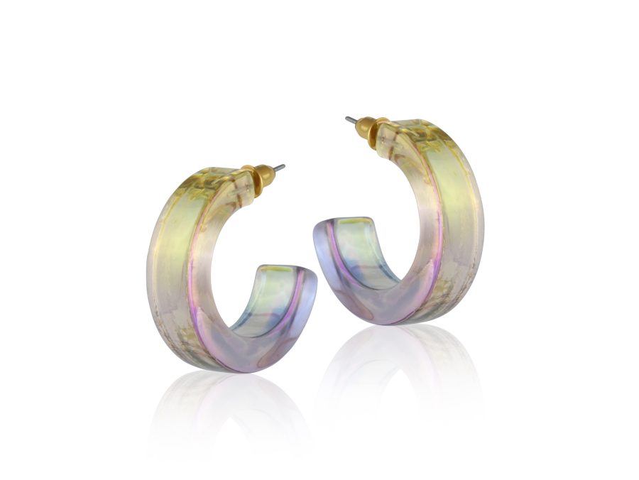 [BML-2531-11-12] Boucles d'oreilles jaunes, lilas 'Andrea'