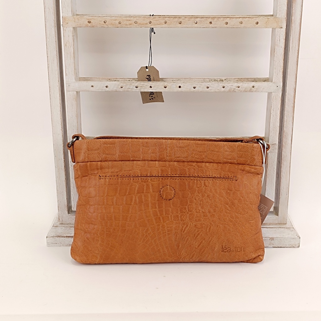 [LEA-0142-ADELE-CROCO] Sac à main cognac 'Adele croco'